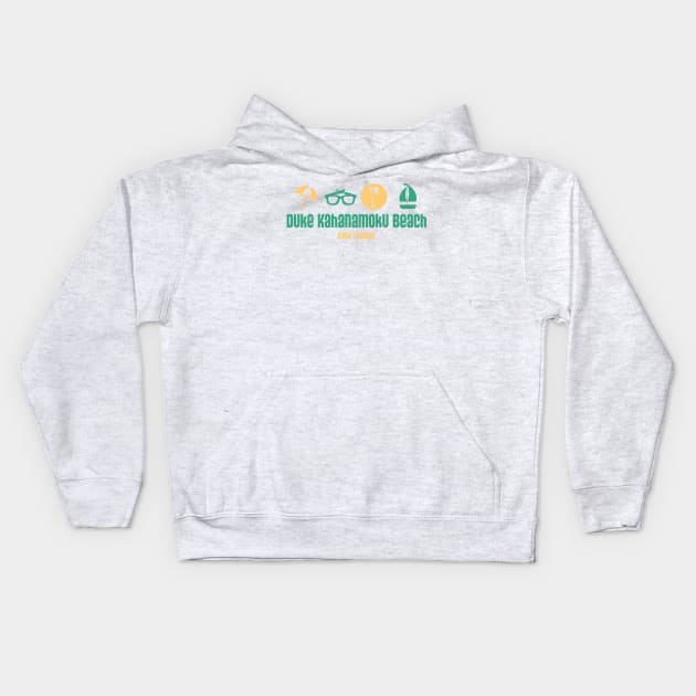 Duke Kahanamoku Beach - Oahu, Hawaii - Best Beach in the World Kids Hoodie by Contentarama